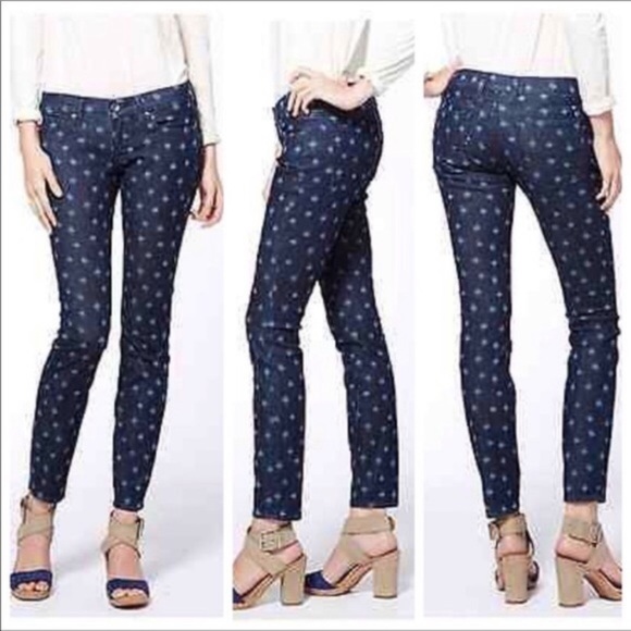 Lucky Brand Denim - Lucky Brand NWT Charlie skinny jeans blue ikat 12